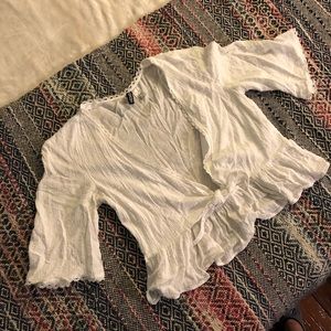 Cropped Front Tie Blouse